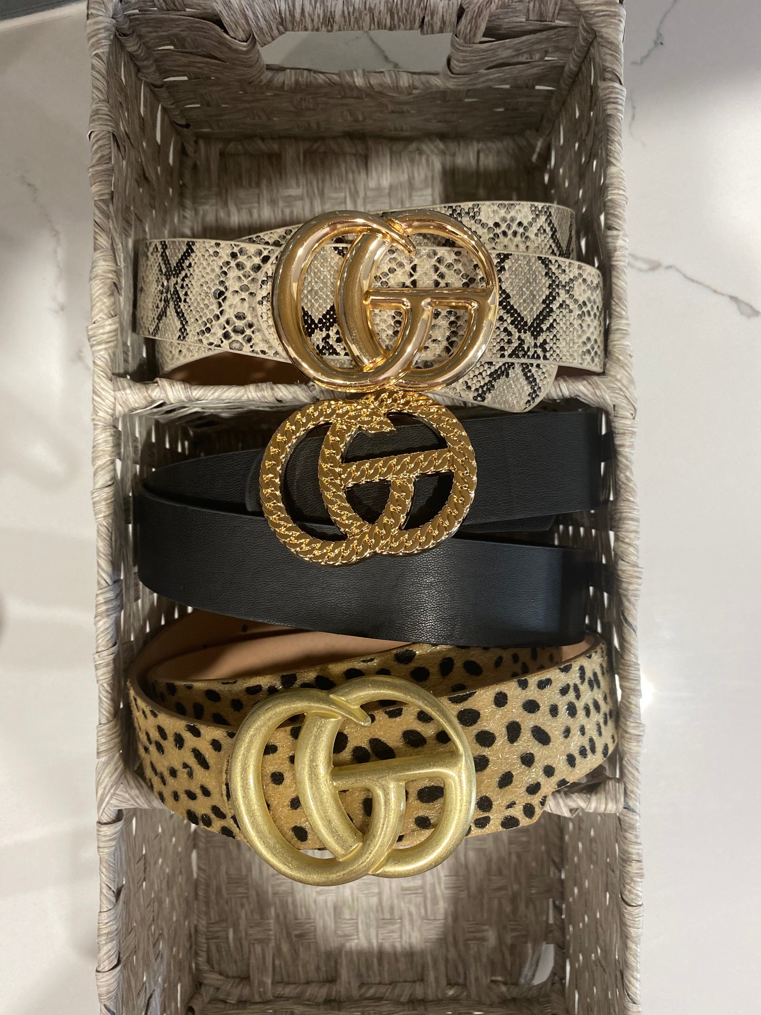 Faux leather gucci belt on sale women